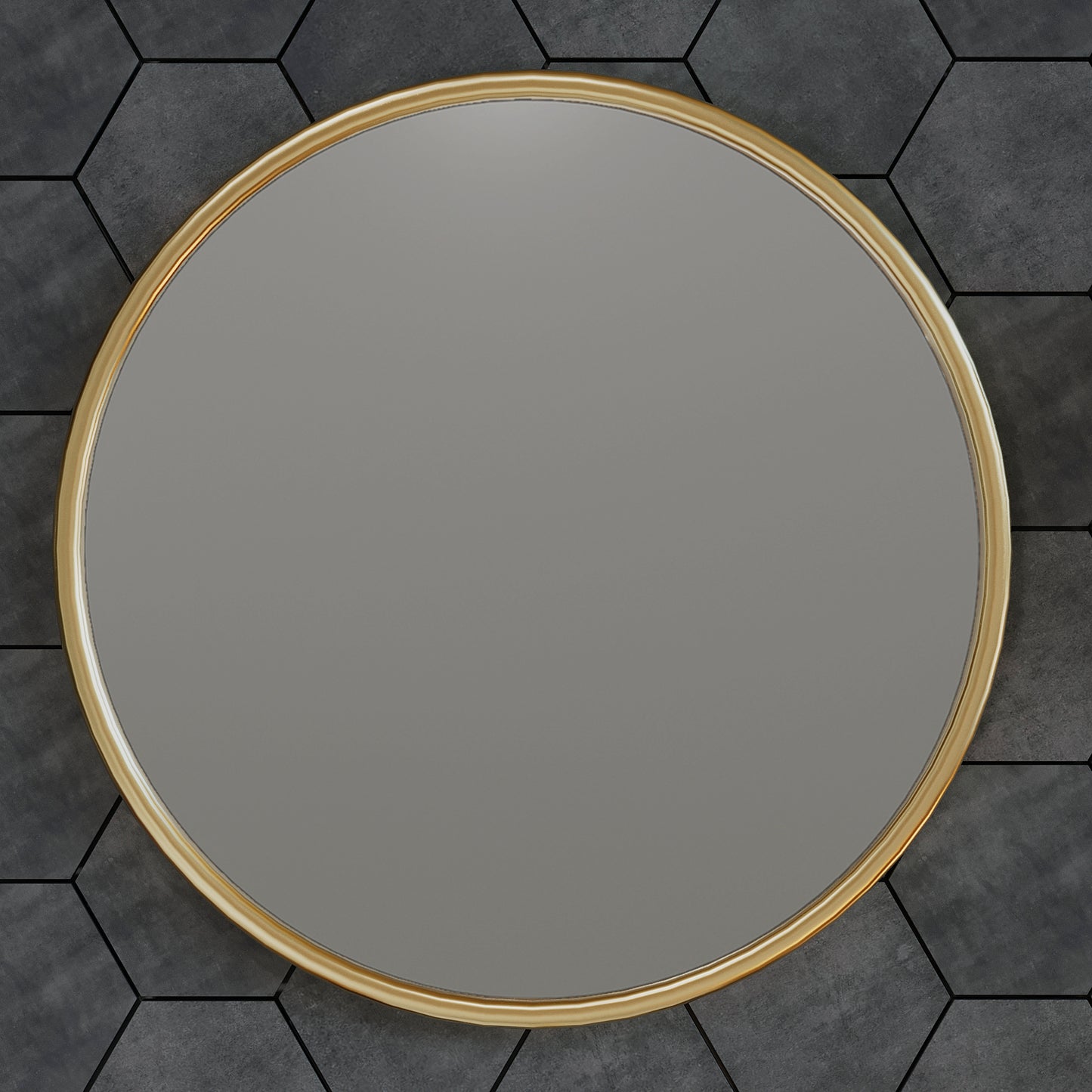 24" Round Gold Mirror