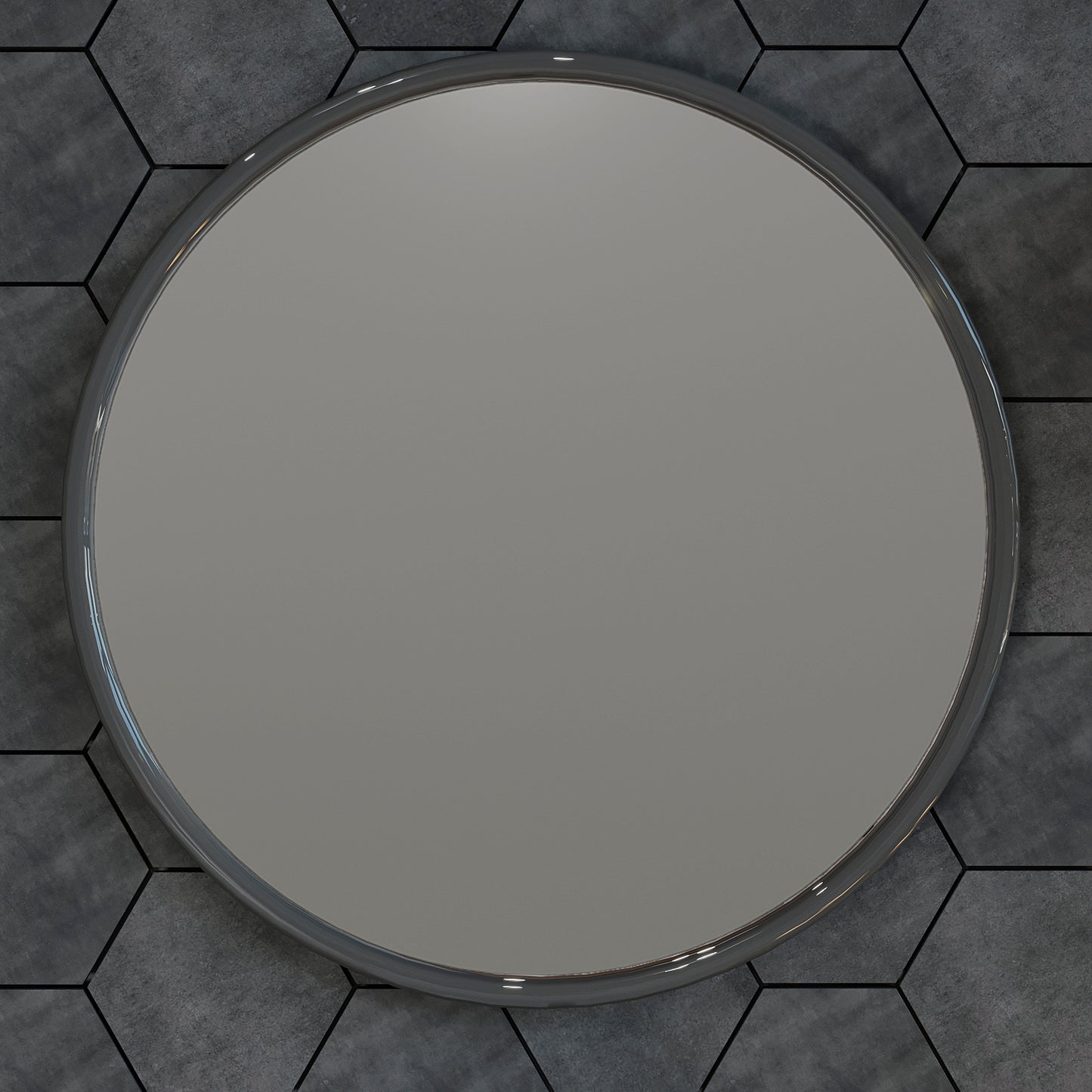 24" Round Gold Mirror