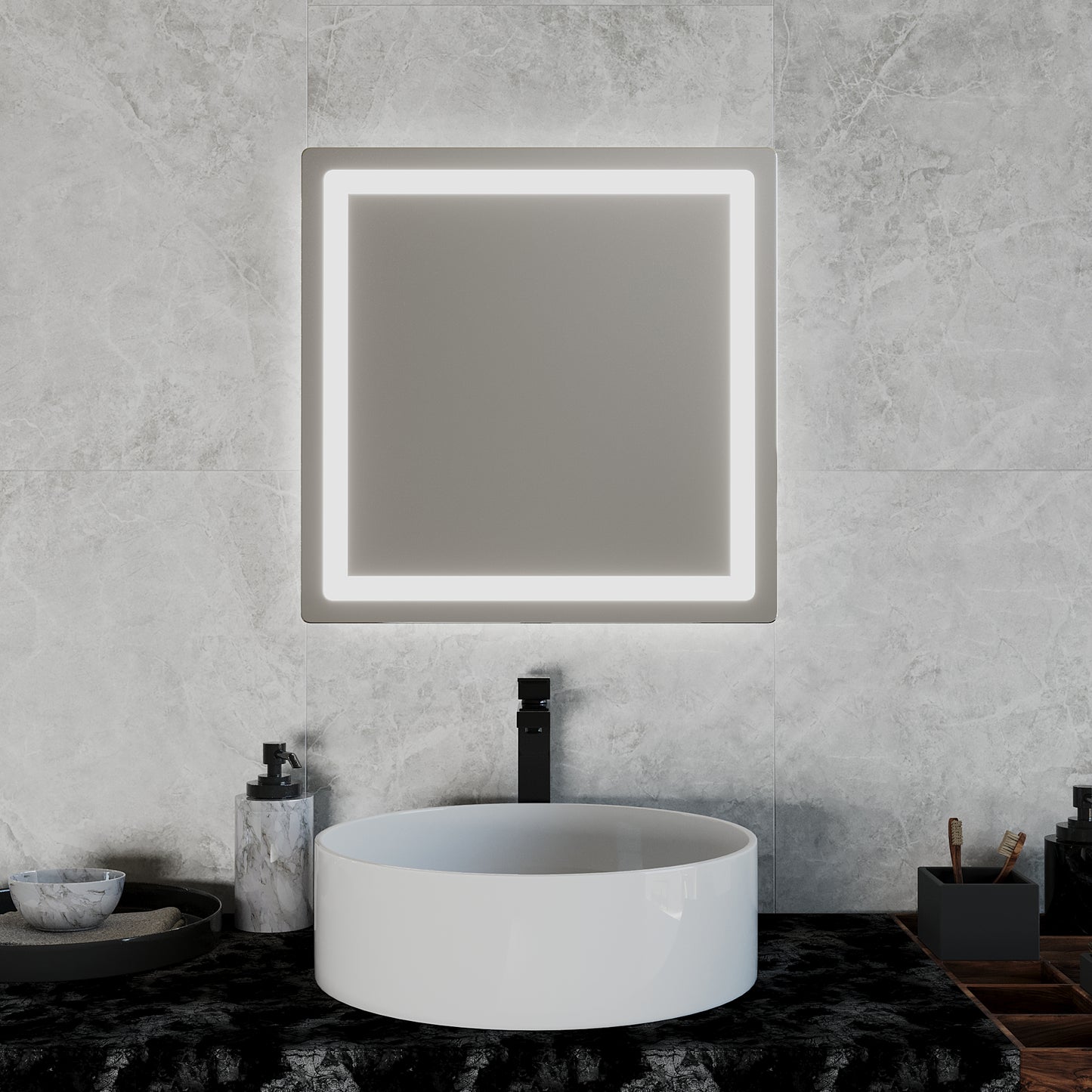 Frameless Backlit Mirror 24"